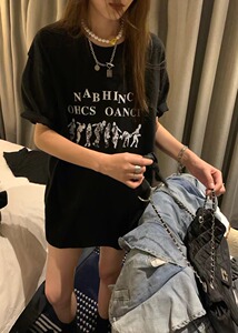 M376-P25 夏装短袖T恤24新款美式复古人像印花情侣宽松款到5XL图片