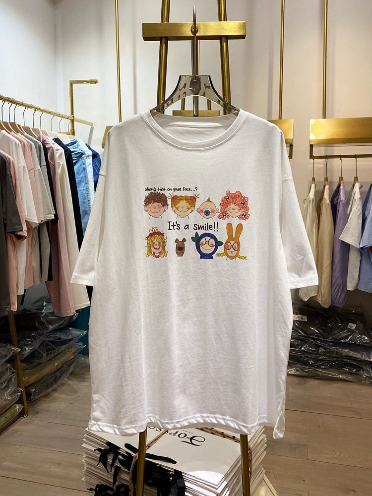 T0114-P25纯棉卡通印花T夏装短袖T恤宽松版情侣同款,女装T恤,星座617A-2