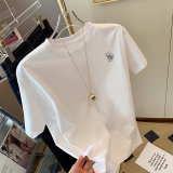 T0235-P25S-XXXL夏装短袖T恤女简约手绘卡通印花全棉T，女装T恤，星座617A-2