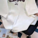 T038-P25复古美式字母设计纯棉T情侣款宽松短袖t恤，女装T恤，星座617A-2