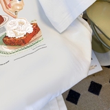 T0263-P25美式复古图案印花精梳纯棉夏装短袖T恤女宽松韩版，女装T恤，星座617A-2