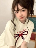 T0275-P25可爱减龄纯棉印花T春夏宽松正肩印花短袖T恤，女装T恤，星座617A-2