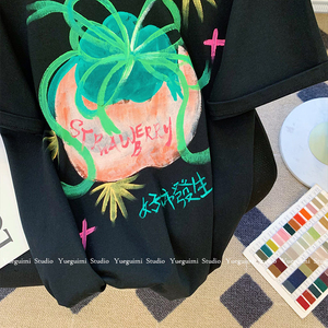 T0234-P25 缤纷色彩纯棉印花短袖 S-XXXL夏装短袖T恤女图片