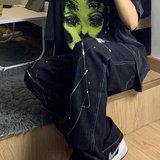 M357-P25欧美高街短袖t恤女宽松潮设计感小众炸街女学生上衣，女装T恤，星座617A-2