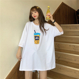 T016-P25chic上衣女装夏季新款2024潮原宿风印花短袖白色T…，男装T恤，星座617A-2