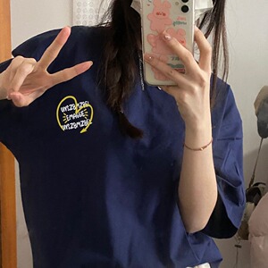 T0151-P25 美式潮牌男女同款休闲上衣 2024纯棉短袖T恤宽松百搭图片