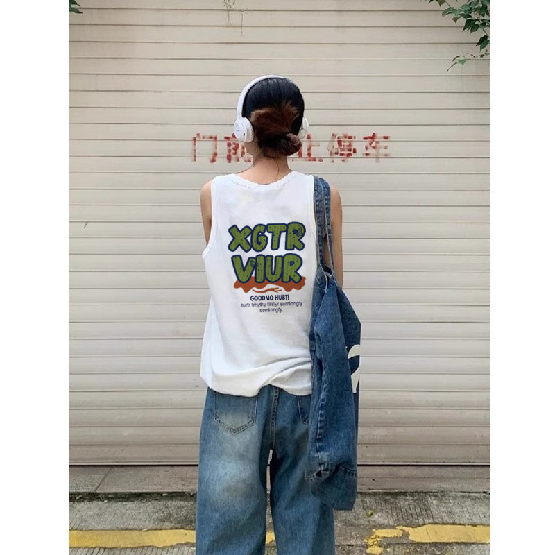 TB0971-P25男女款春夏季宽松纯棉印花无袖背心女,男装背心/马甲,星座617A-2