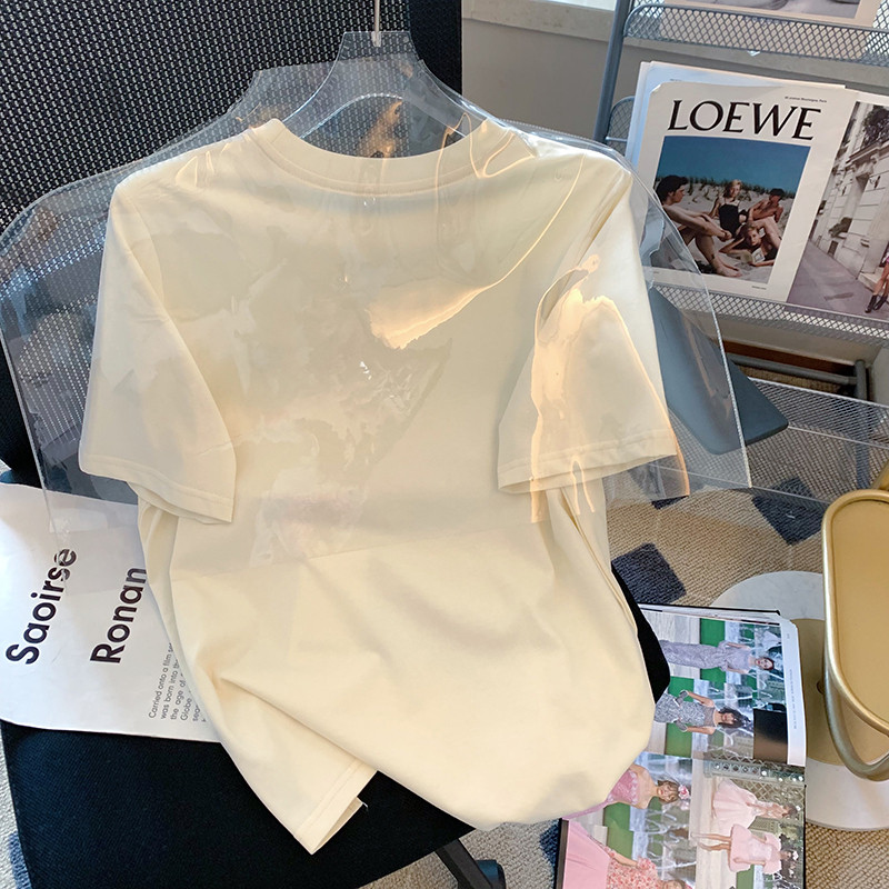 T0118-P25夏季新款港风字母印花短袖T恤宽松显瘦圆领打底上衣女,女装T恤,星座617A-2