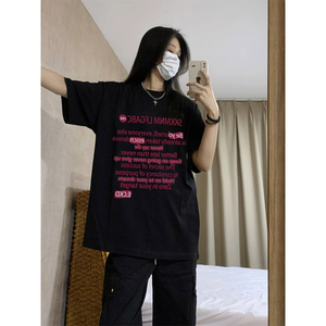 T0957-P25 纯棉短袖t恤 男女款美式复古字母设计潮图片