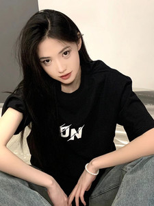 T0919-P25 bf风短袖T恤女韩版学生印花宽松上衣潮图片