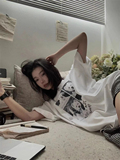 T0929-P25韩系简约风新款卡通狗狗设计感小众印花显瘦宽松短袖T，男装T恤，星座617A-2