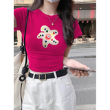 T0141-P25修身短袖T恤女夏2025新款火龙果色超显白，女装T恤，星座617A-2