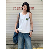 TB0971-P25男女款春夏季宽松纯棉印花无袖背心女，男装背心/马甲，星座617A-2