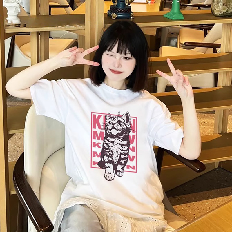 T065-P25  抖音 2025春夏新款纯棉短袖T恤女图片