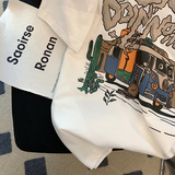 T0303-P25美式复古印花图案印花纯棉T夏装短袖T恤情侣款，女装T恤，星座617A-2