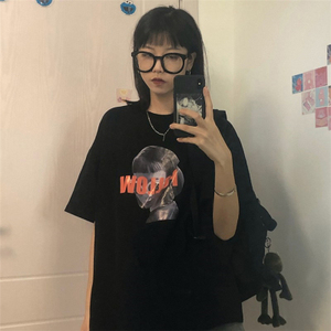 T05-P25网红ins短袖t恤女夏2024韩版宽松学生辣妹原宿风百搭上衣,百搭服装搭配技巧软文图片
