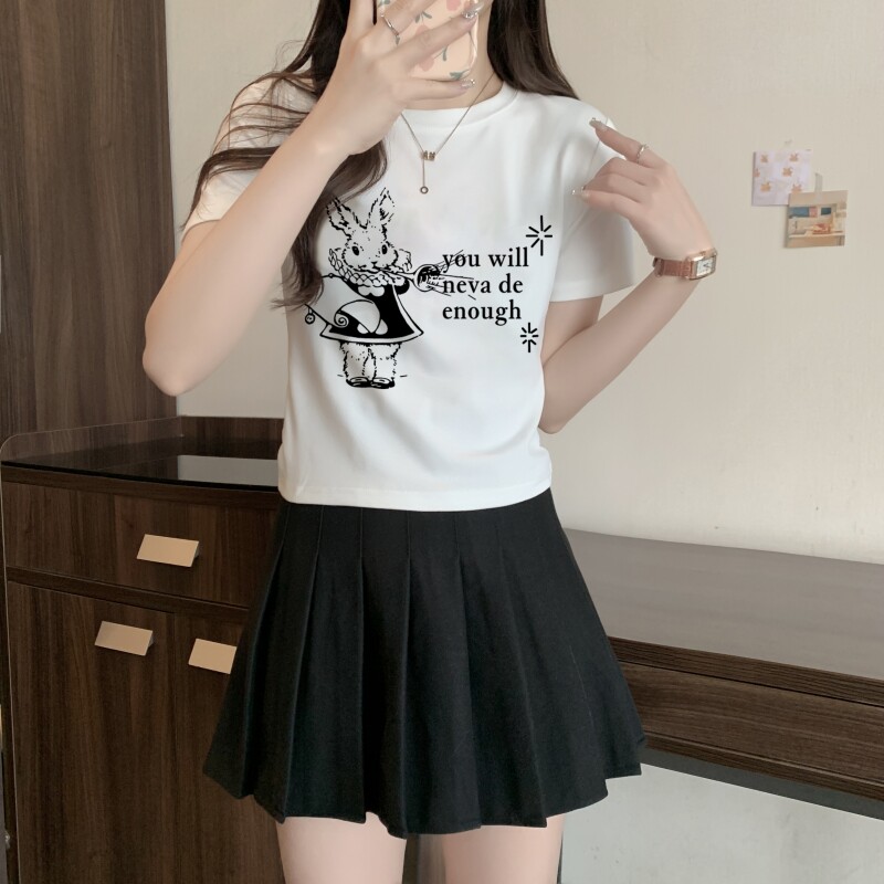 T0031-P35  短袖T恤女修身 短款辣妹休闲风图片