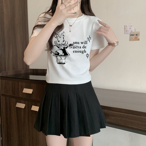 T0031-P35  短袖T恤女修身 短款辣妹休闲风图片