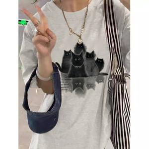 T0277-P25 美式复古卡通印花纯棉T  春夏新款纯棉短袖T恤图片