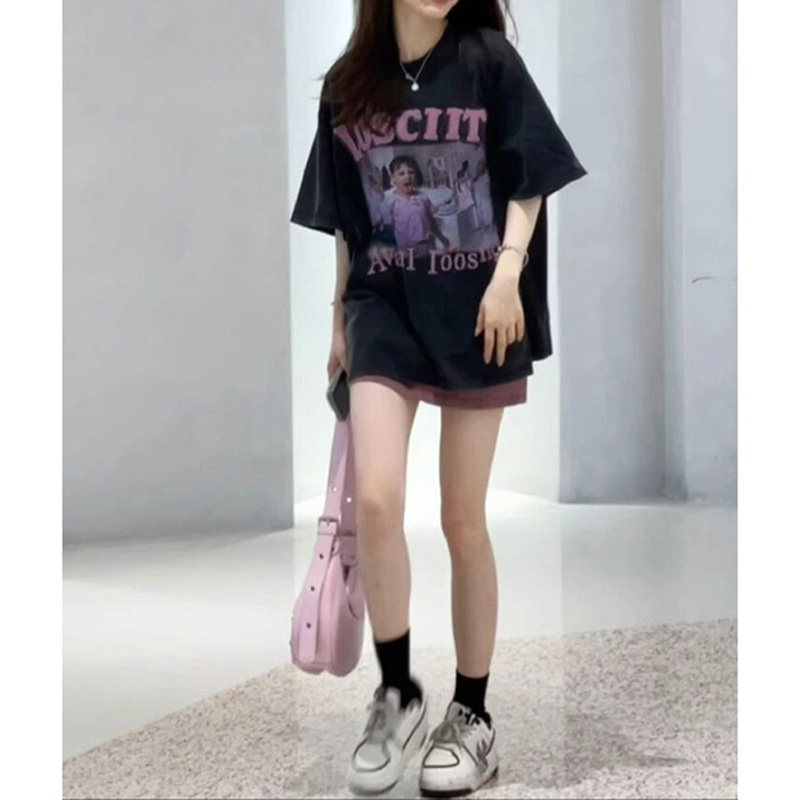 T0279-P25春夏新款纯棉短袖T恤美式复古全棉T男女同款,女装T恤,星座617A-2