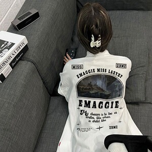 T0157-P25 纯棉短袖T恤宽松百搭美式潮牌男女同款休闲上衣图片