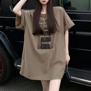T0371-P30 夏季女装休闲款短袖T恤宽松胖mm遮肚子上衣潮图片