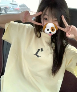 T0941-P25短袖字母潮流夏季印花T恤学生女百搭圆领