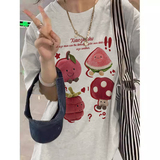 T0246-P25抖音全棉春夏新款甜蜜水果印花纯棉短袖T恤潮，女装T恤，星座617A-2