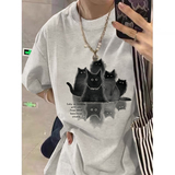 T0277-P25美式复古卡通印花纯棉T春夏新款纯棉短袖T恤，女装T恤，星座617A-2