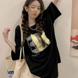 T0372-P30白色短袖t恤女夏季新款纯棉半袖体恤宽松设计感上衣，女装T恤，星座617A-2