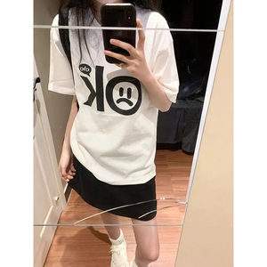 T049-P25 春夏新款纯棉短袖T恤潮 24新款字母简约设计全棉T图片
