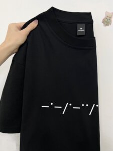 T036-P25 100%棉 简约前印花宽松短袖t恤女图片