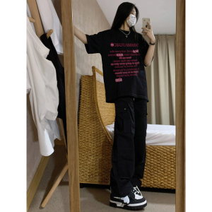 T0957-P25 纯棉短袖t恤 男女款美式复古字母设计潮图片