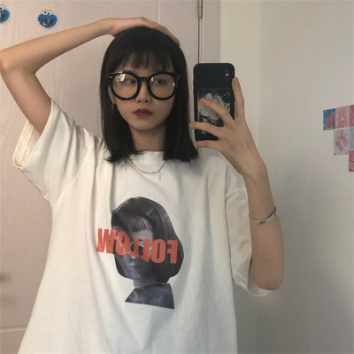 T05-P25网红ins短袖t恤女夏2024韩版宽松学生辣妹原宿风百搭上衣,女装T恤,星座617A-2