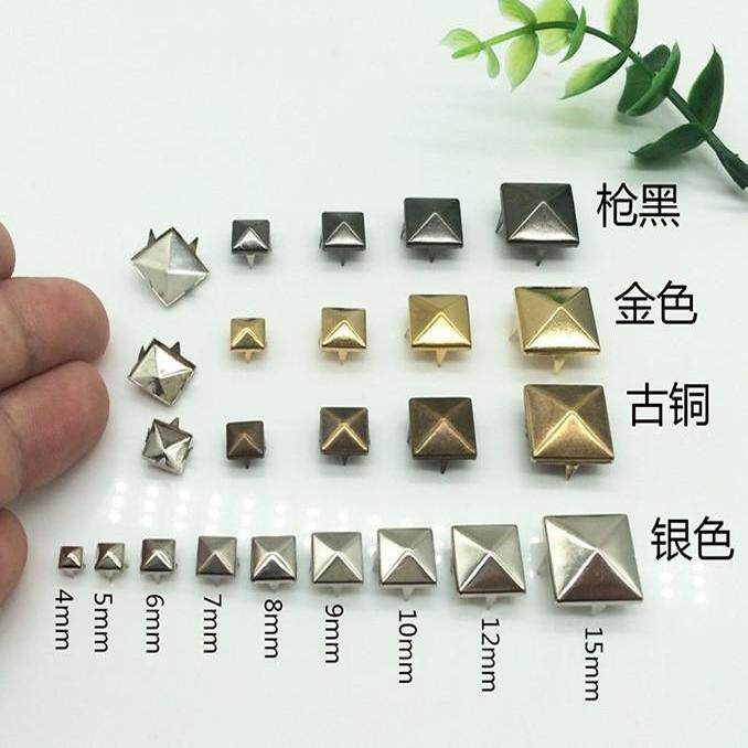 德夏4-15mm铜不生锈diy服饰鞋包手机壳配件四爪钉平头爪珠100个装