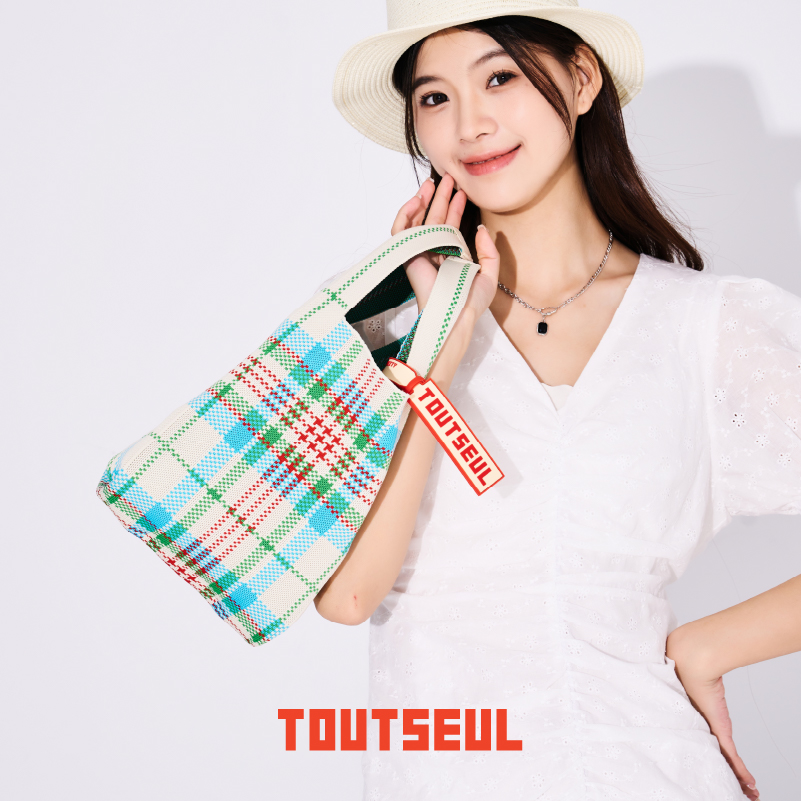 TOUTSEUL圣诞白色针织手提包