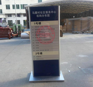 新双面弧形铝合金型材落地立式大堂楼层索引指示导向牌可更换插槽
