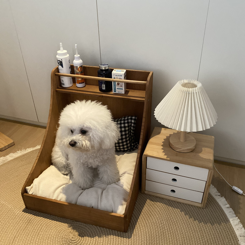 实木猫窝丹麦小床网红爆款宠物床狗狗床复古小型犬马尔济斯狗窝