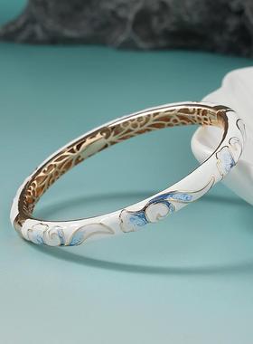 复古女铜景泰蓝手镯掐丝纯珐琅彩