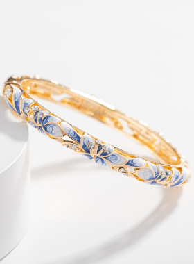 景泰蓝掐丝珐琅彩镂空活扣手镯