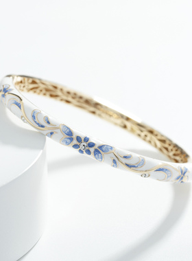 景泰蓝手镯女细大圈铜掐丝珐琅彩