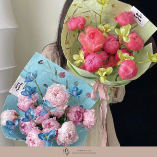 【欢喜物】复古花瓣东巴纸 宣纸肌理包花纸鲜花礼品包装纸海报纸