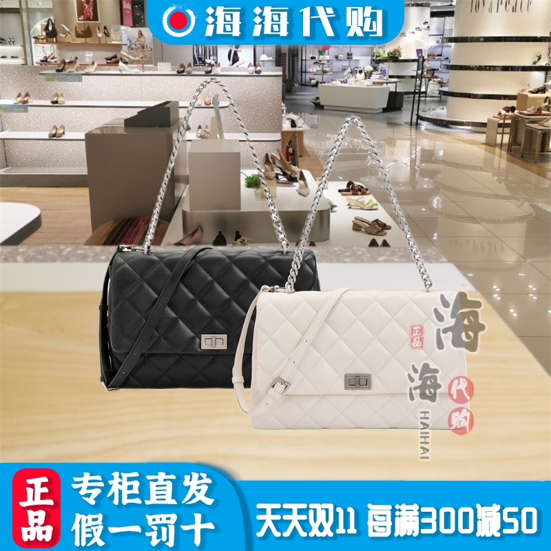 BELLE/百丽 2024年秋季格纹链条手提单肩包女包国内代购X7043 CX4