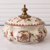 合金陶瓷储物罐 美式 新中式 欧式 糖果零食罐 创意钥匙饰品收纳盒