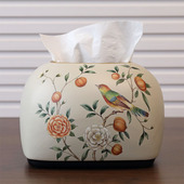 客厅茶几餐桌装 新中式 美式 欧式 饰抽纸盒创意摆件 陶瓷小号纸巾盒