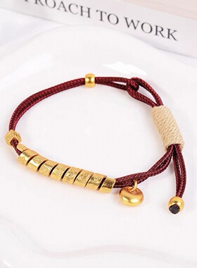 镀真金强保色古法沙金扭扭棒手串小胖福吉言手链时尚高级感手串批