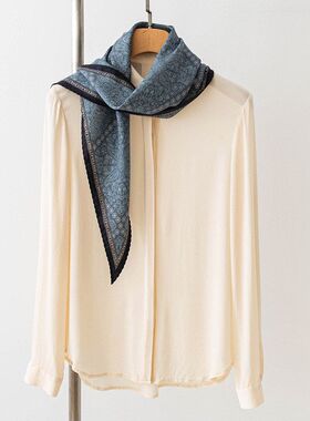 2026春夏新款高级感菱形巾百搭气质优雅围脖包包装饰巾丝毛围巾