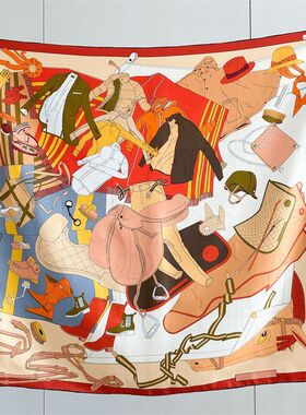 高级感100%真丝斜纹绸大方巾春夏新款轻奢桑蚕丝围巾女外搭披肩