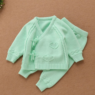 新生儿毛衣纯棉针织衫0-3个月早产儿A类初生儿和尚服婴儿开春衣服
