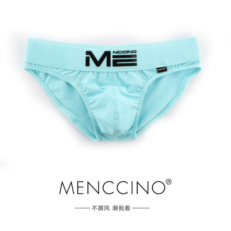 特昂先生 低腰宽腰带个性青年男士内裤性感男生白色三角纯棉透气